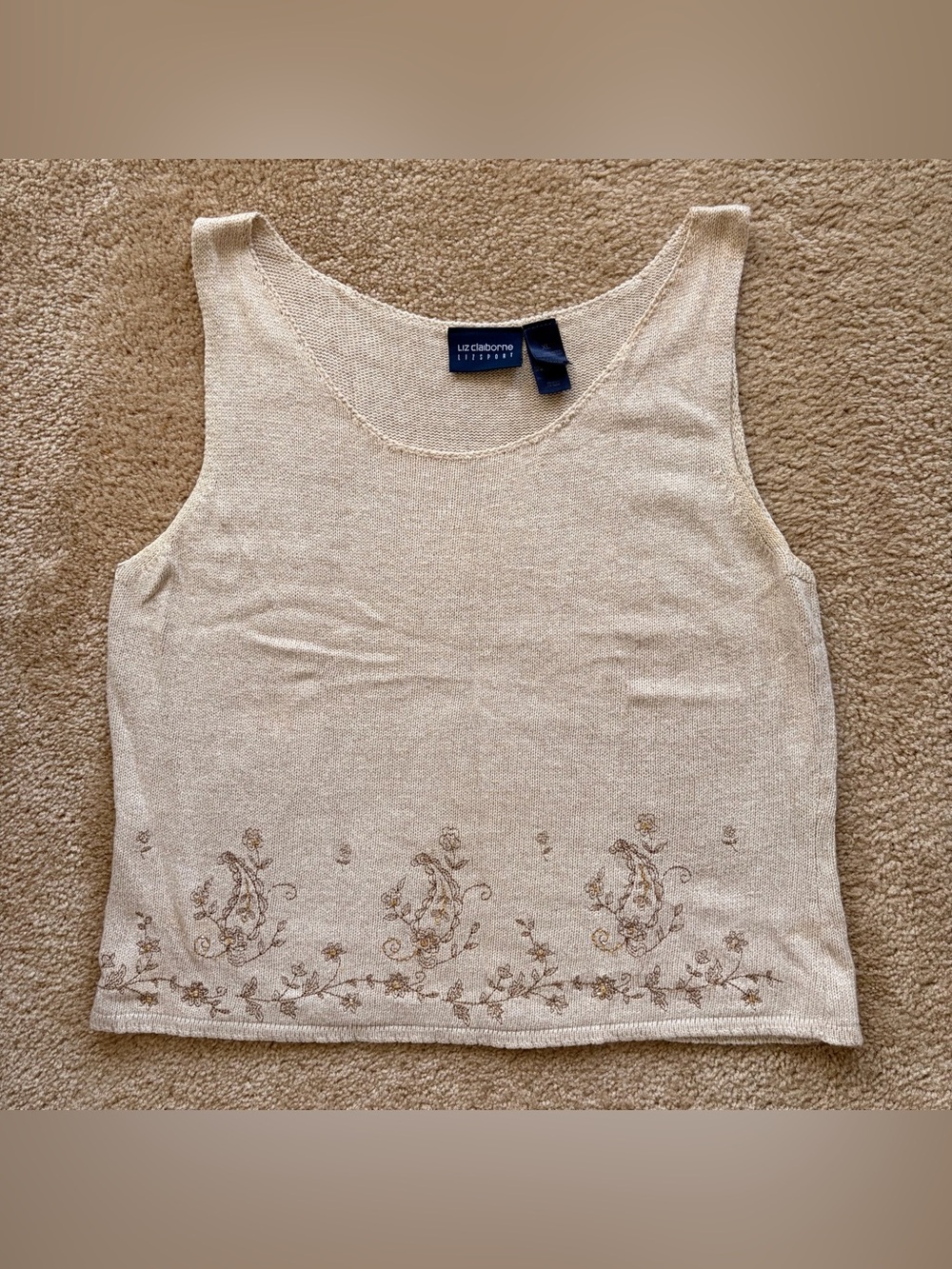 Liz Claiborne Embroidered Tank